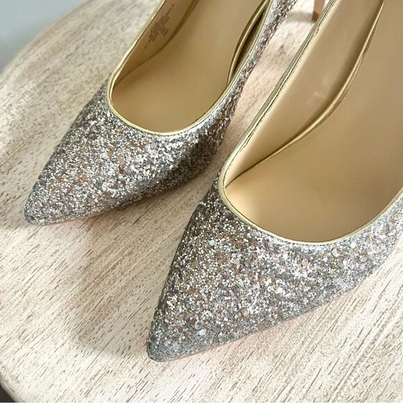 Marc Fisher Darreny Embellished Sparkly Glitter Pumps Heels in Gold NWOB - Picture 10 of 10